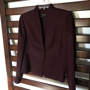 Maroon Textured ANN KLEIN Blazer Size SP
